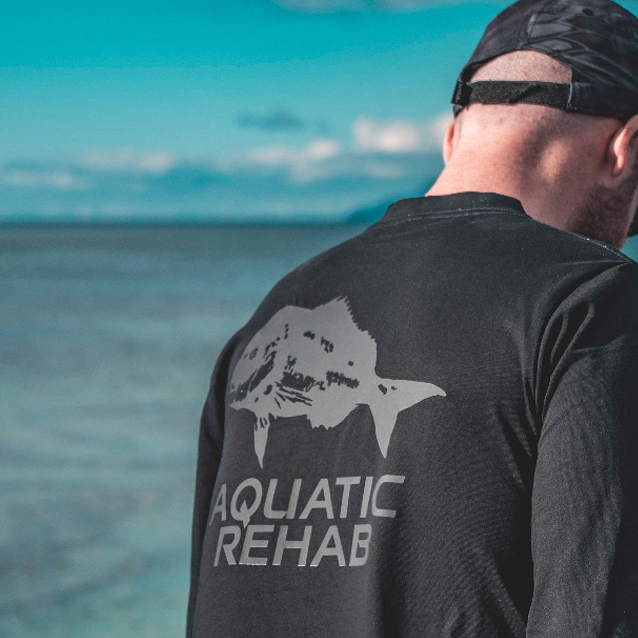 Aquatic Rehab Spearfishing - OG Charcoal Tee